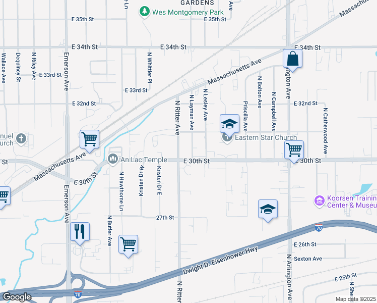 map of restaurants, bars, coffee shops, grocery stores, and more near 3018 North Layman Avenue in Indianapolis