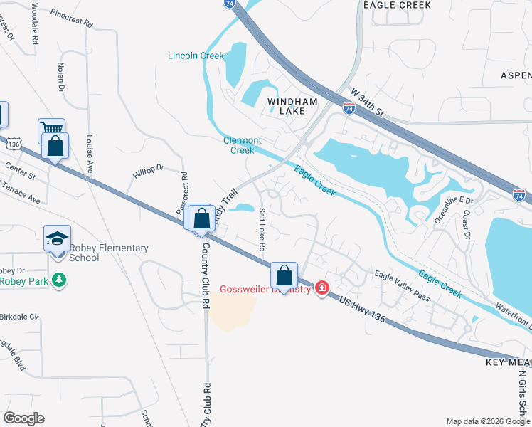 map of restaurants, bars, coffee shops, grocery stores, and more near 8087 Valley Farms Trail in Indianapolis