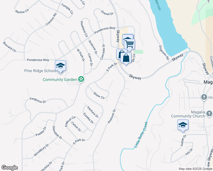 map of restaurants, bars, coffee shops, grocery stores, and more near 13841 Tulsa Court in Magalia