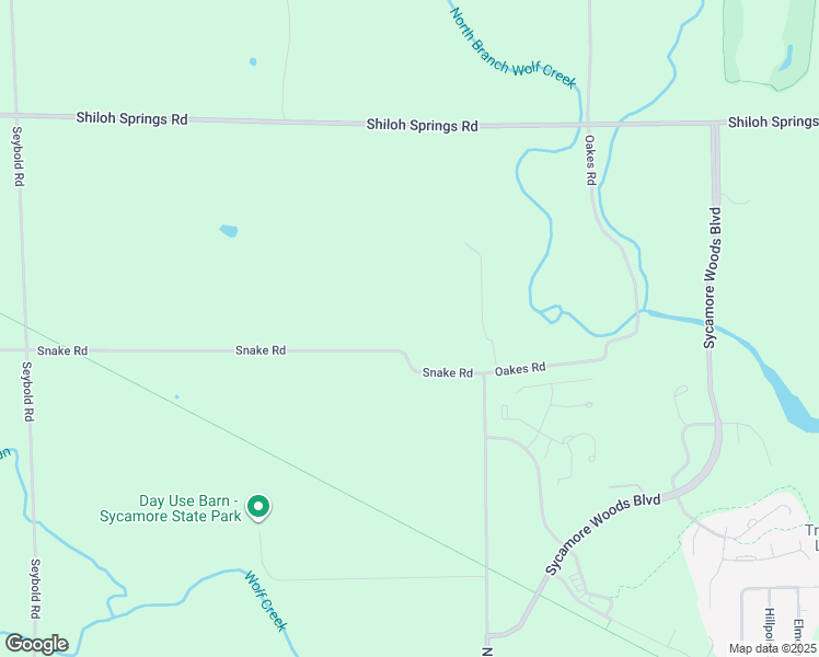 map of restaurants, bars, coffee shops, grocery stores, and more near 8215 Snake Road in Dayton