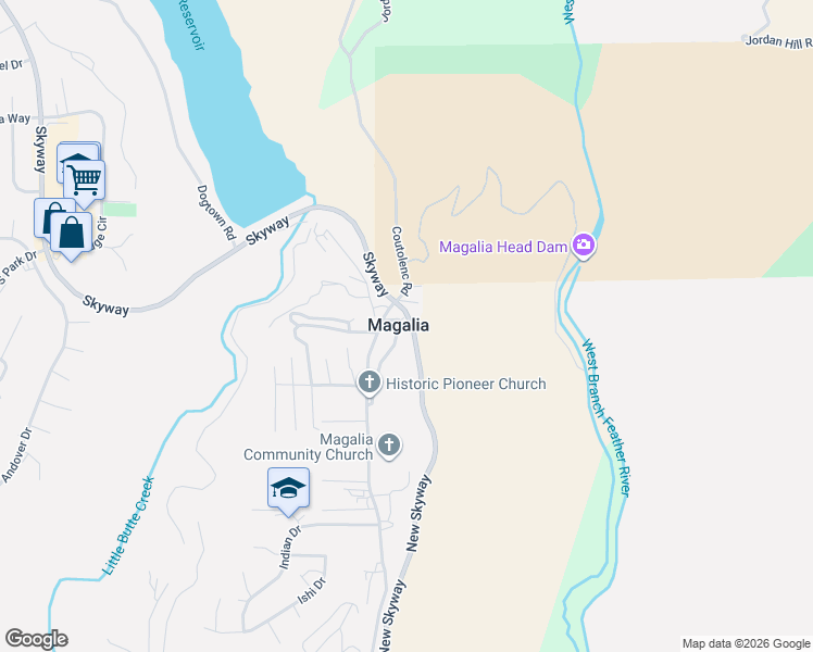 map of restaurants, bars, coffee shops, grocery stores, and more near 6818 Depot Lane in Magalia