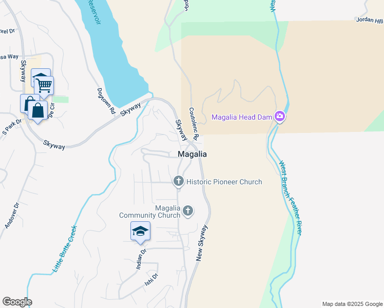 map of restaurants, bars, coffee shops, grocery stores, and more near in Magalia
