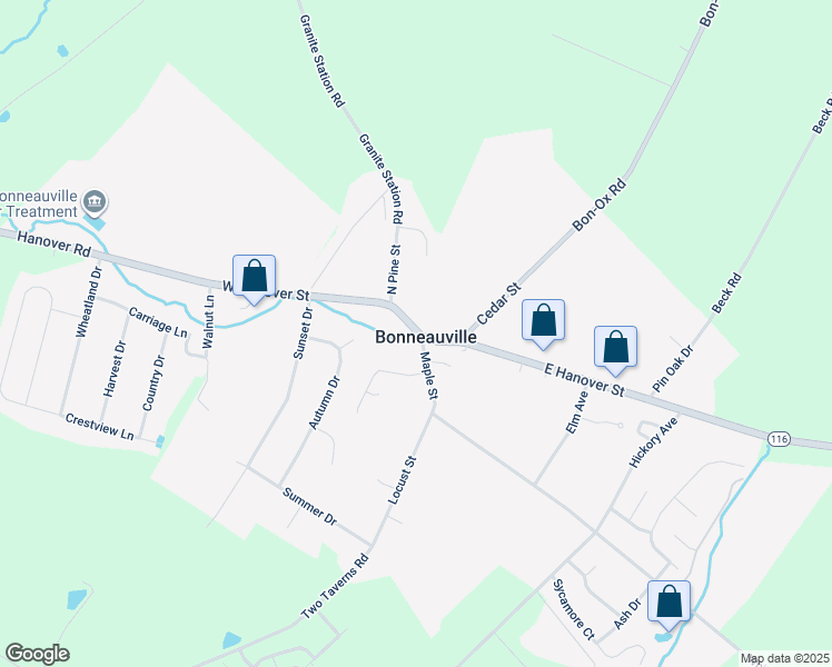 map of restaurants, bars, coffee shops, grocery stores, and more near 5 West Hanover Street in Gettysburg