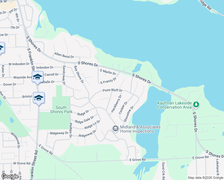 map of restaurants, bars, coffee shops, grocery stores, and more near 203 Point Bluff Dr in Decatur