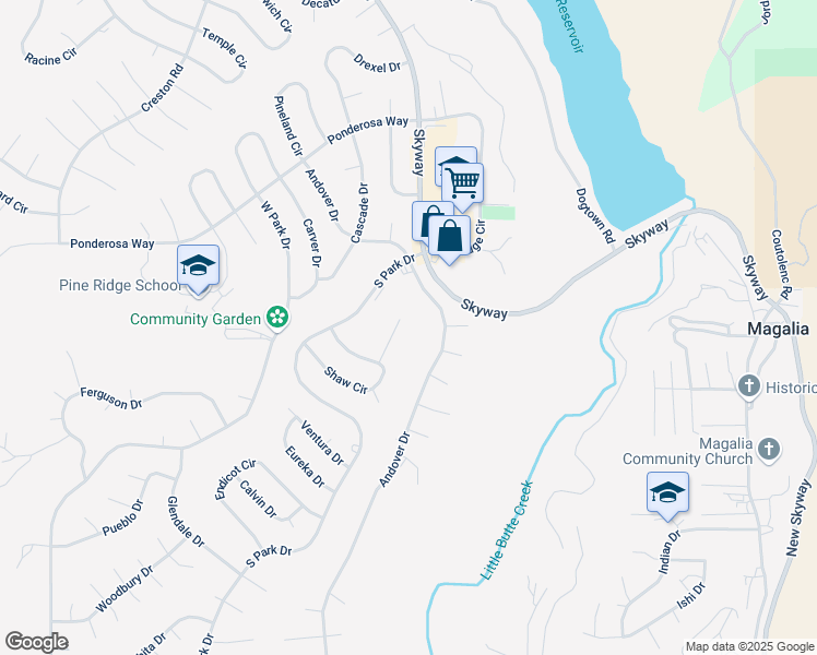 map of restaurants, bars, coffee shops, grocery stores, and more near 13846 Tulsa Court in Magalia