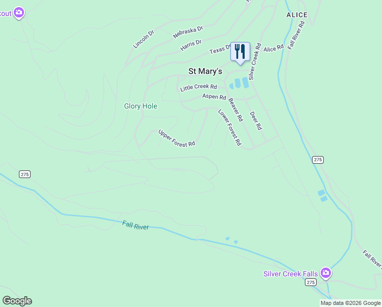 map of restaurants, bars, coffee shops, grocery stores, and more near 1268 Alice Road in Idaho Springs