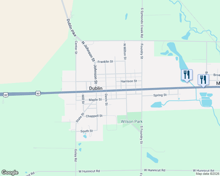 map of restaurants, bars, coffee shops, grocery stores, and more near 80 Davis Street in Dublin