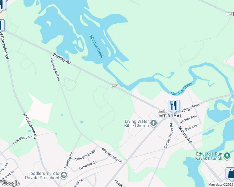 map of restaurants, bars, coffee shops, grocery stores, and more near 65 Berkley Road in Mount Royal