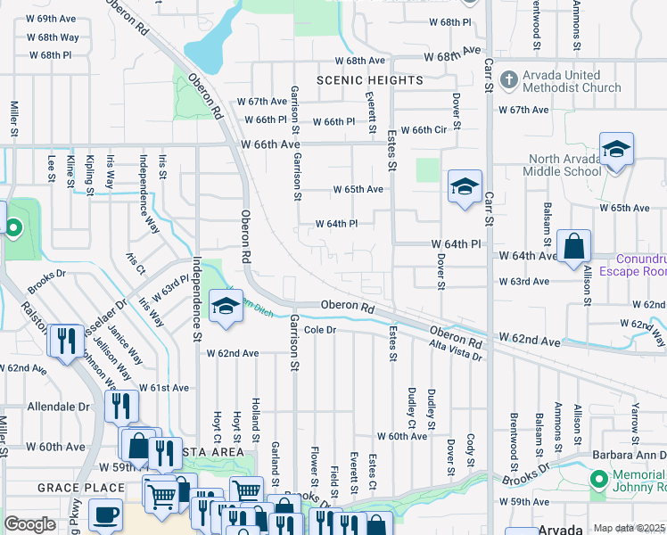 map of restaurants, bars, coffee shops, grocery stores, and more near in 