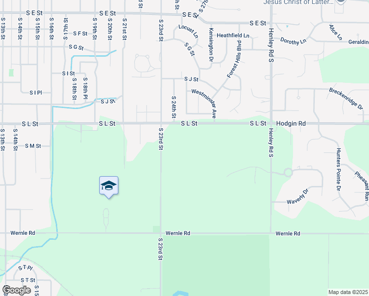 map of restaurants, bars, coffee shops, grocery stores, and more near 2401 South L Street in Richmond