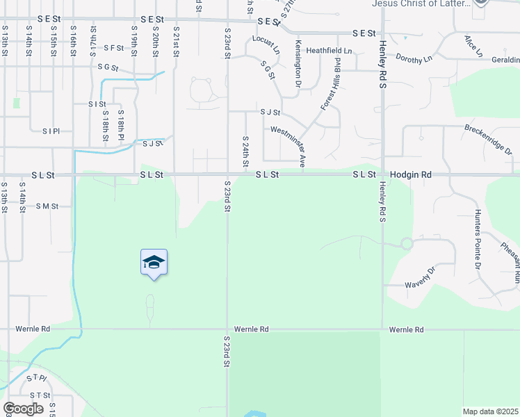 map of restaurants, bars, coffee shops, grocery stores, and more near 2401 South L Street in Richmond
