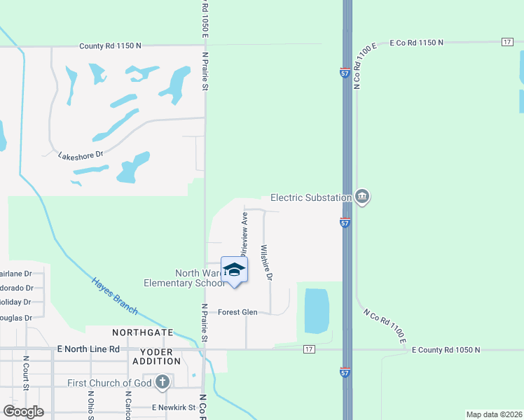 map of restaurants, bars, coffee shops, grocery stores, and more near Ponder Drive in Tuscola