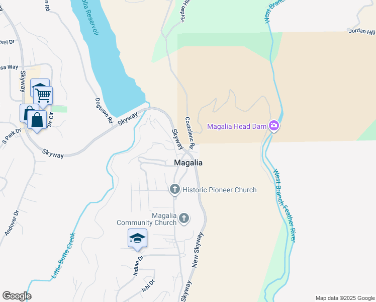 map of restaurants, bars, coffee shops, grocery stores, and more near Coutolenc Road in Magalia
