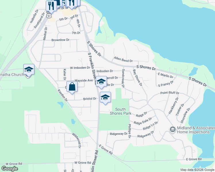 map of restaurants, bars, coffee shops, grocery stores, and more near 23 LaSalle Drive in Decatur