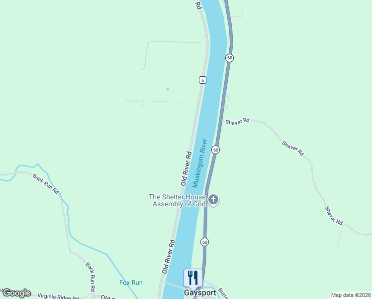 map of restaurants, bars, coffee shops, grocery stores, and more near 8285 Old River Road in Philo