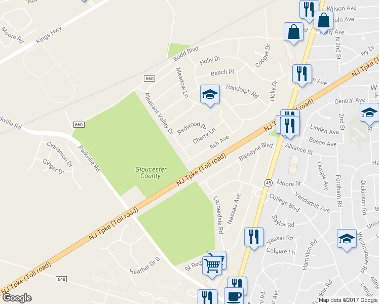 map of restaurants, bars, coffee shops, grocery stores, and more near 3 Pleasant Valley Drive in Woodbury