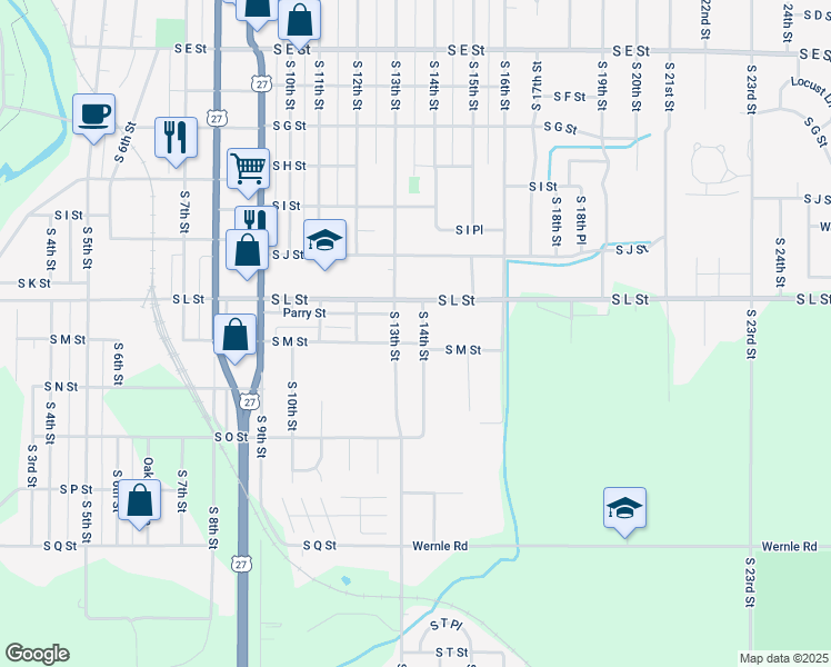 map of restaurants, bars, coffee shops, grocery stores, and more near 1226 South 14th Street in Richmond