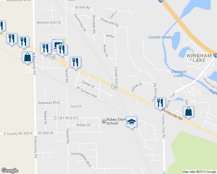 map of restaurants, bars, coffee shops, grocery stores, and more near 8711 Crawfordsville Road in Indianapolis
