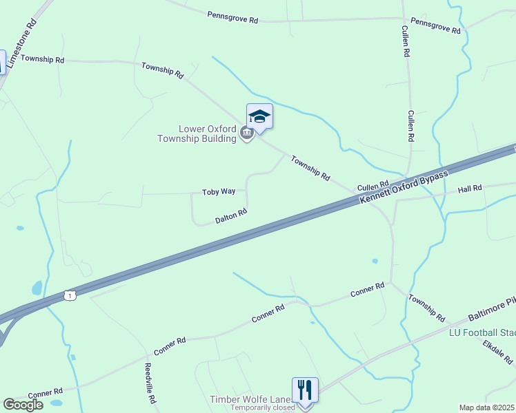 map of restaurants, bars, coffee shops, grocery stores, and more near 421 Dalton Road in Oxford