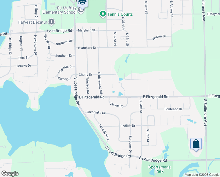 map of restaurants, bars, coffee shops, grocery stores, and more near 3162-3232 East Fitzgerald Road in Decatur