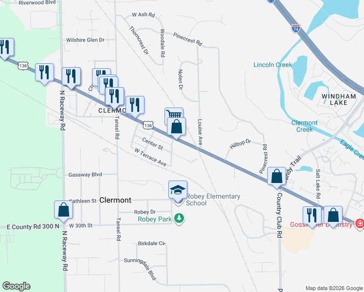 map of restaurants, bars, coffee shops, grocery stores, and more near 8711 Crawfordsville Road in Indianapolis