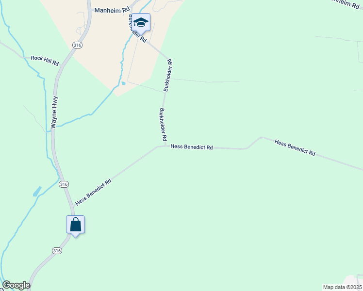 map of restaurants, bars, coffee shops, grocery stores, and more near 5355 Hess Benedict Road in Waynesboro