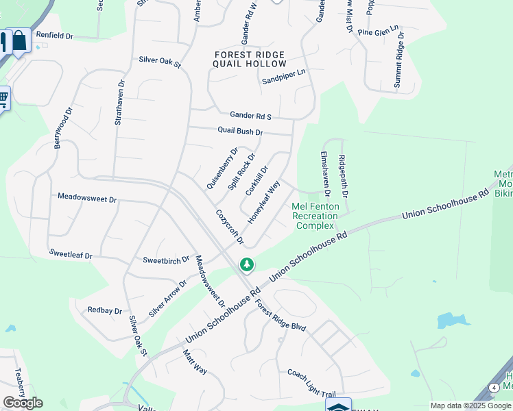 map of restaurants, bars, coffee shops, grocery stores, and more near 5417 Honeyleaf Way in Dayton