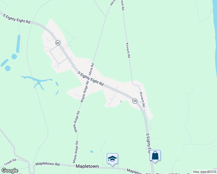 map of restaurants, bars, coffee shops, grocery stores, and more near 1833 South Eighty Eight Road in Greensboro