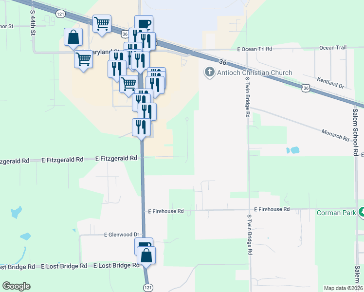 map of restaurants, bars, coffee shops, grocery stores, and more near 2398 South Mount Zion Road in Decatur