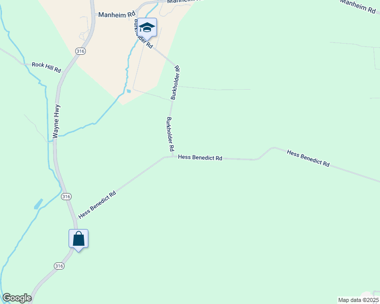 map of restaurants, bars, coffee shops, grocery stores, and more near 5355 Hess Benedict Road in Waynesboro