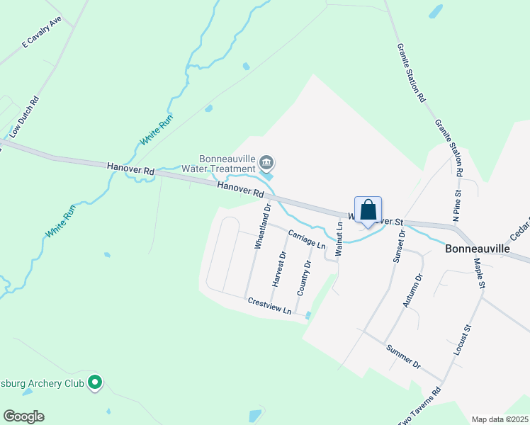 map of restaurants, bars, coffee shops, grocery stores, and more near 31 Wheatland Drive in Gettysburg