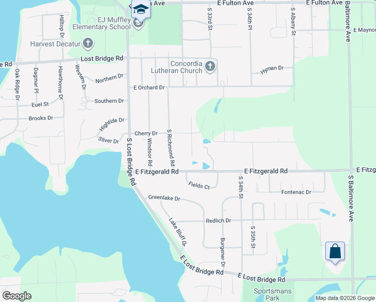 map of restaurants, bars, coffee shops, grocery stores, and more near 3275 Cherry Drive in Decatur