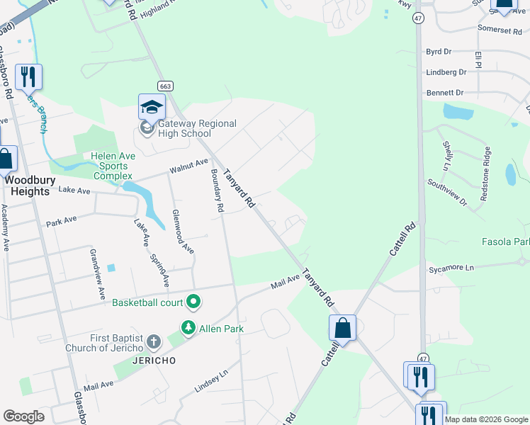 map of restaurants, bars, coffee shops, grocery stores, and more near 720 Orchard Lane in Deptford