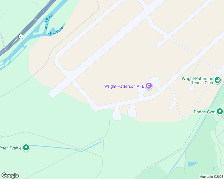 map of restaurants, bars, coffee shops, grocery stores, and more near in Wright-Patterson Air Force Base