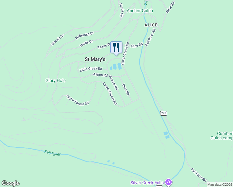 map of restaurants, bars, coffee shops, grocery stores, and more near 94 Beaver Road in Idaho Springs