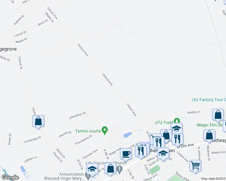 map of restaurants, bars, coffee shops, grocery stores, and more near 300 Oxford Avenue in Hanover