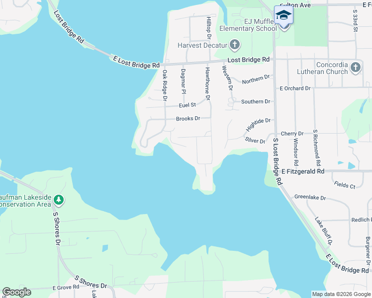 map of restaurants, bars, coffee shops, grocery stores, and more near 77 Oak Ridge Drive in Decatur