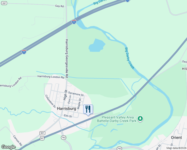 map of restaurants, bars, coffee shops, grocery stores, and more near in Harrisburg