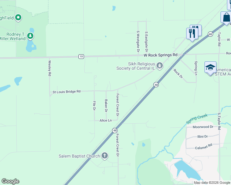 map of restaurants, bars, coffee shops, grocery stores, and more near 2446-2454 Saint Louis Bridge Road in Decatur