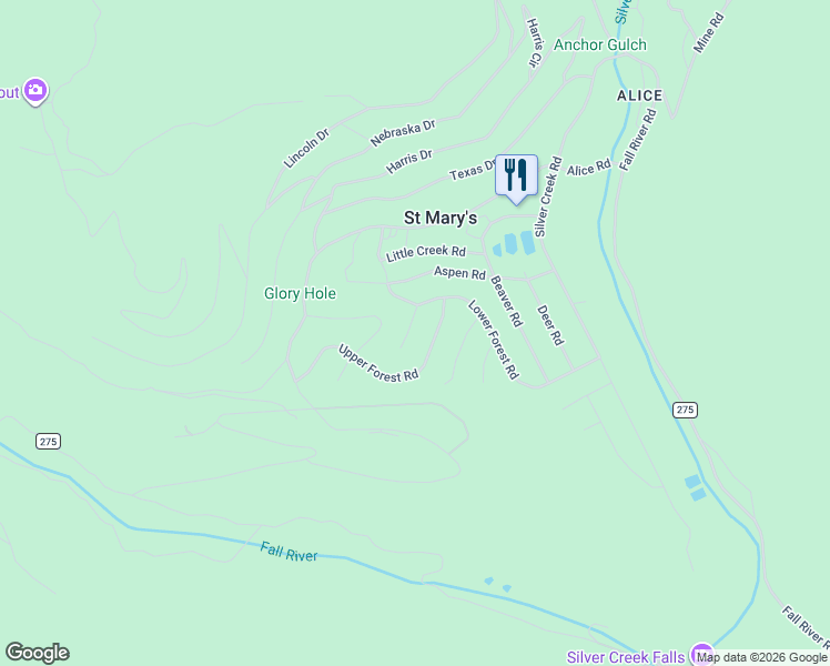 map of restaurants, bars, coffee shops, grocery stores, and more near 405 Upper Forest Road in Idaho Springs