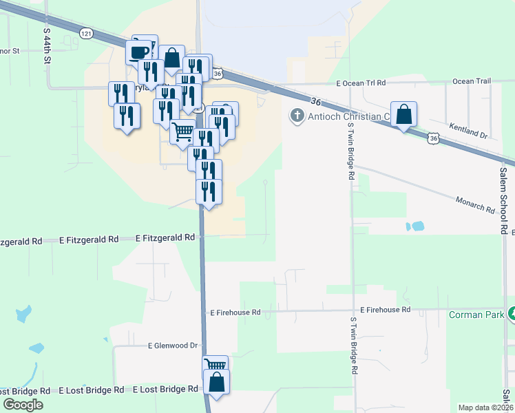 map of restaurants, bars, coffee shops, grocery stores, and more near 2360 Mount Zion Road in Decatur
