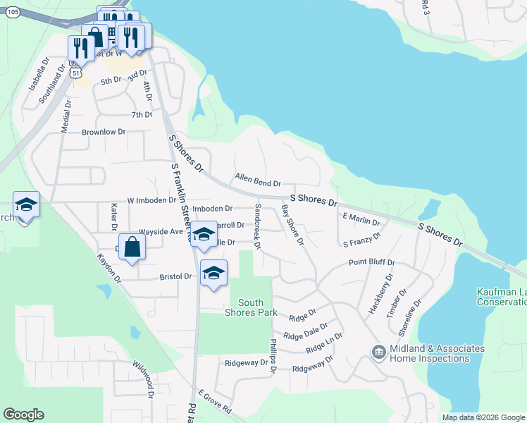 map of restaurants, bars, coffee shops, grocery stores, and more near 9 Glenview Drive in Decatur