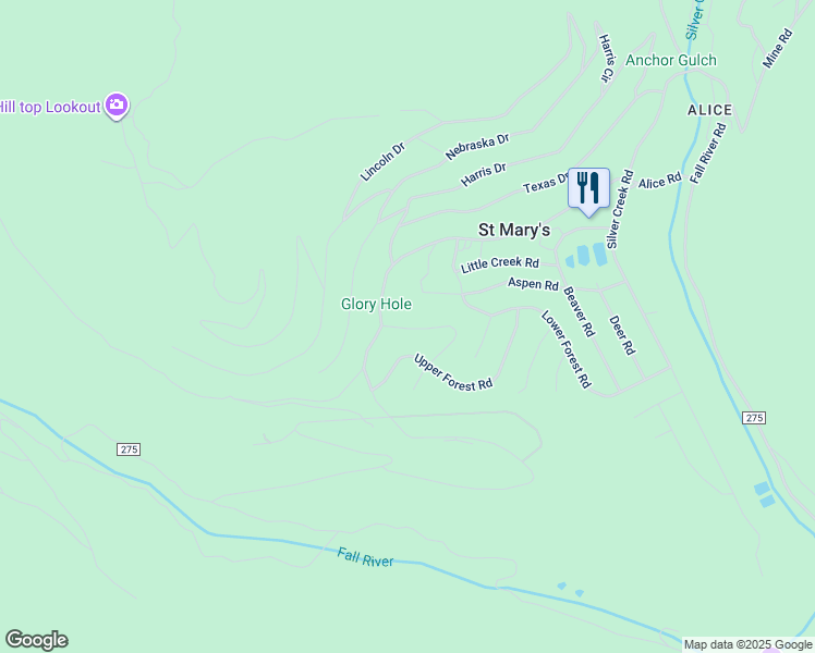 map of restaurants, bars, coffee shops, grocery stores, and more near 29 Eva Road in Idaho Springs