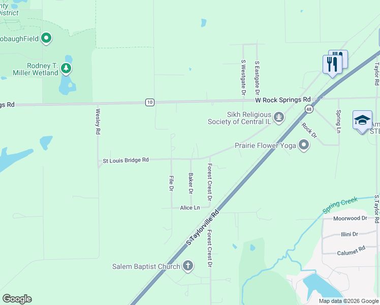 map of restaurants, bars, coffee shops, grocery stores, and more near 2502 Saint Louis Bridge Road in Decatur