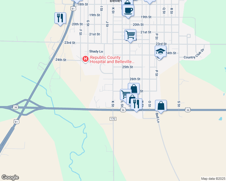 map of restaurants, bars, coffee shops, grocery stores, and more near 900 Wesleyan Drive in Belleville