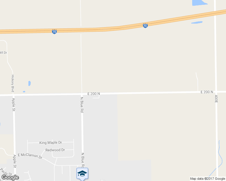 map of restaurants, bars, coffee shops, grocery stores, and more near 3218 East 200 North in Greenfield
