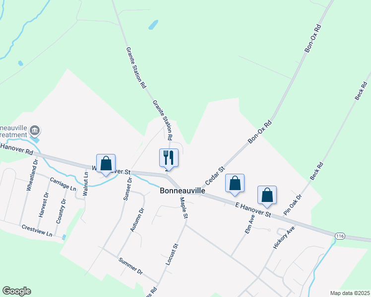map of restaurants, bars, coffee shops, grocery stores, and more near 41 Red Bird Lane in Gettysburg