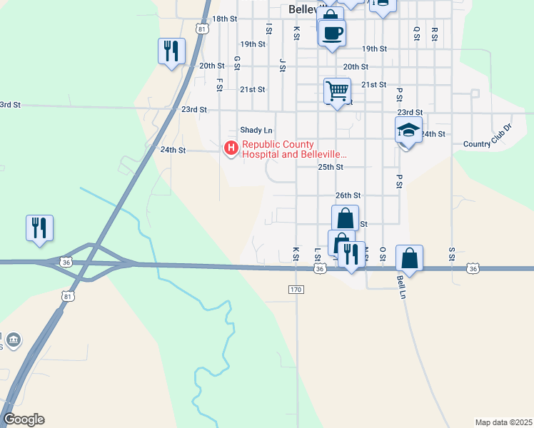 map of restaurants, bars, coffee shops, grocery stores, and more near 900-2630 Wesleyan Drive in Belleville