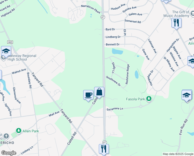map of restaurants, bars, coffee shops, grocery stores, and more near 1674 Delsea Drive in Deptford