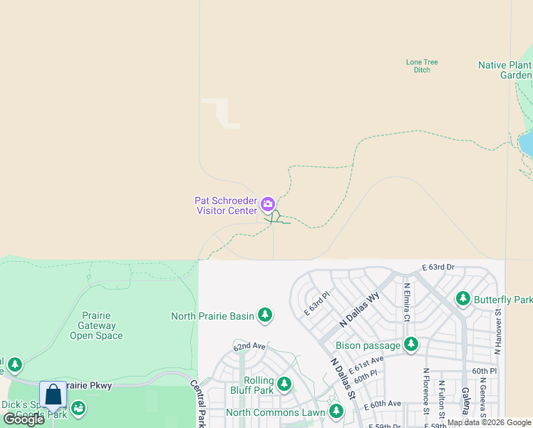 map of restaurants, bars, coffee shops, grocery stores, and more near 6550 Gateway Road in Commerce City
